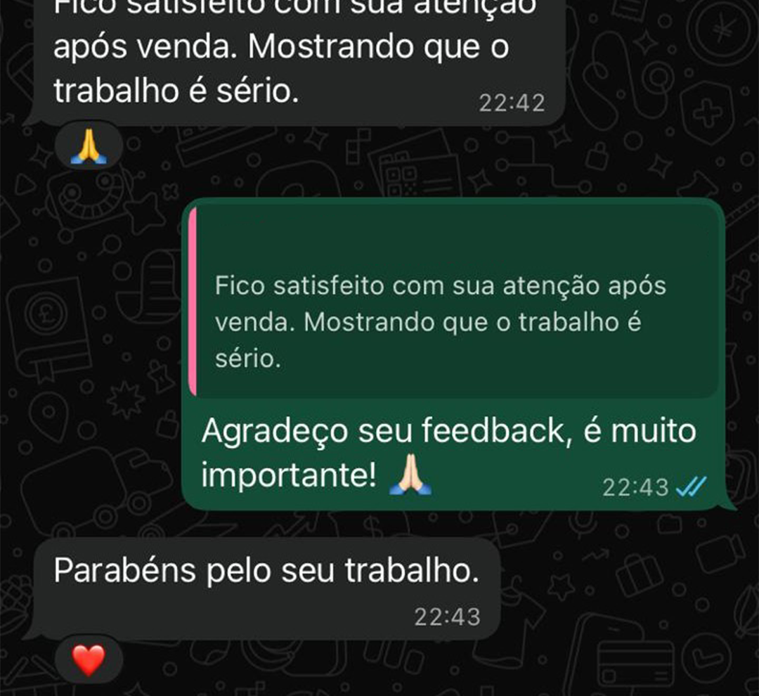 Depoimento de cliente satisfeito